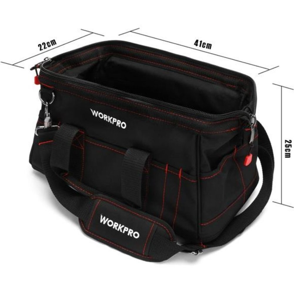 16-inch Close Top Wide Mouth Tool Storage Bag with Water Proof Rubber Base